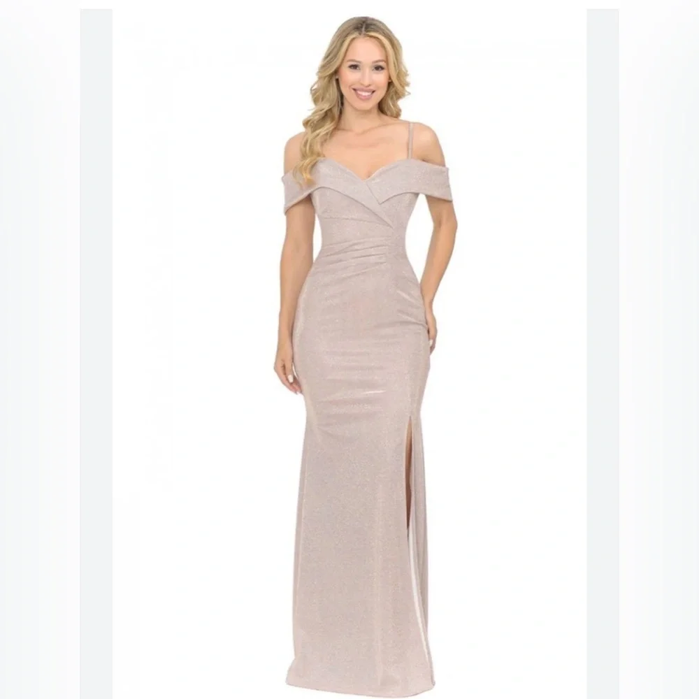 Lenovia Metallic Gold slit dress size M - Picture 1 of 7